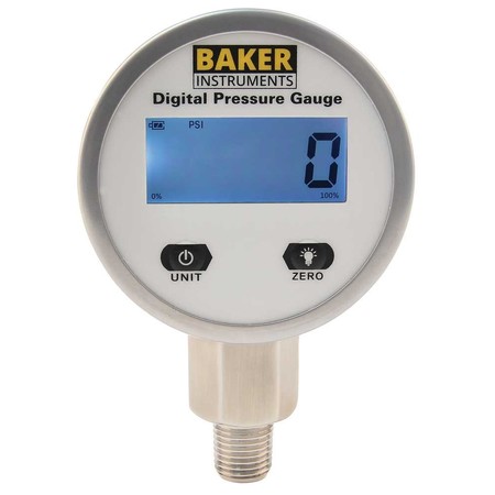 BAKER INSTRUMENTS B50015 Digital Pressure Gauge, 0 to 15 psi B50015